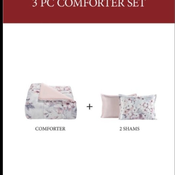 COPY - Colesville 3 Pc Floral Full, King or Queen Comforter Set - Picture 3 of 3